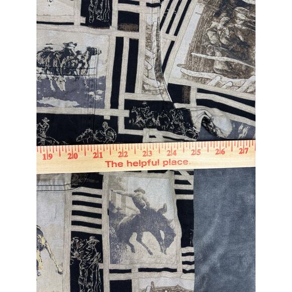 Vintage Bit &‎ Bridle Outfitters Western Cowboy Graphic Button-Up Shirt XL - Picture 6 of 12